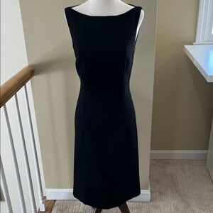 Luciano Barbera Black Sleeveless Wool Sheath Dress Sz 40 IT/ US 4-6 EUC